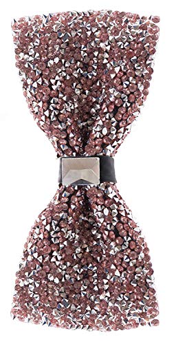 Baby Pink Rhinestone Bow Ties - Pre Tied Sequin Bowties with Adjustable Length