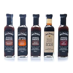 Jack Daniel’s – Grillsauces & BBQ Glaze Tasting Package – 5 flessen in een set (1330g) – Smooth Original, Full Flavor…