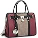 Medium Satchel Handbag Designer Large Purse Two Tone Padlock w/Shoulder Strap