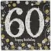 Amscan COMINHKPR98234 Sparkling Paper Napkins, 1 Pack, black, gold, silver