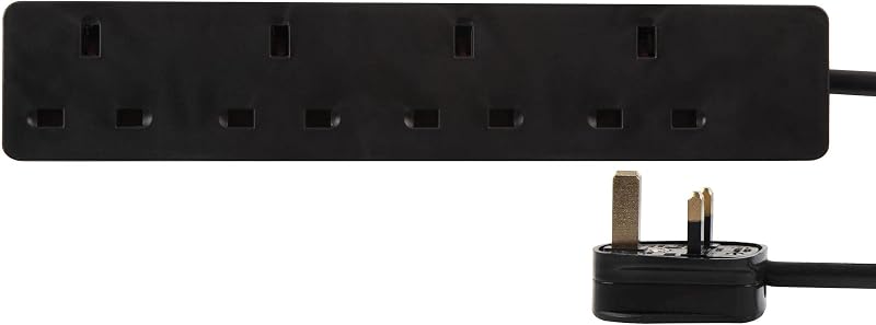 PRO ELEC PELB1413 4-Gang Mains Extension Lead 20m Black 13A