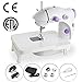 Mini Portable Sewing Machine Double Speed Control Double Thread Needle Electric Household Automatic Sewing Machine with Foot Pedal and Extension Table