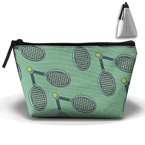 Travel Portable Storage Bag, Portable Makeup Cosmetic Case, Tennis Rackets Balls Pattern Waterproof Trapezoidal Bag Cosmetic Bags Makeup Bag Large Travel Toiletry Pouch Portable Storage Pencil Holders