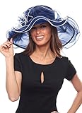 Lady Lou Two Tone Organza Derby Hat with Ruffles