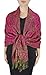 Peach Couture Elegant Double Layer Reversible Paisley Pashmina Shawl Wrap Scarf Fuchsia