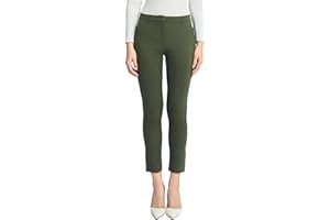 SANDY & SID Cropped Pants for Women Petite Small Size Mid Waist Slim Fit Work Pants Stretch Trousers Slack Casual Office Wear