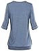 Messic Women's V Neck Cuffed Sleeve Knit Shirt Blouse