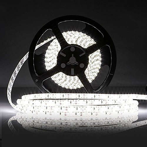 LEDMO Waterproof SMD2835 15lm CRI80 600 LED Strip Light, White (6000K)