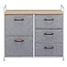 MaidMAX Fabric Dresser with 5 Drawers, Storage Dresser for Bedroom Closets Entryway Living Room, Home Storage Tower with Sturdy Steel Frame, Wooden Top, Gray