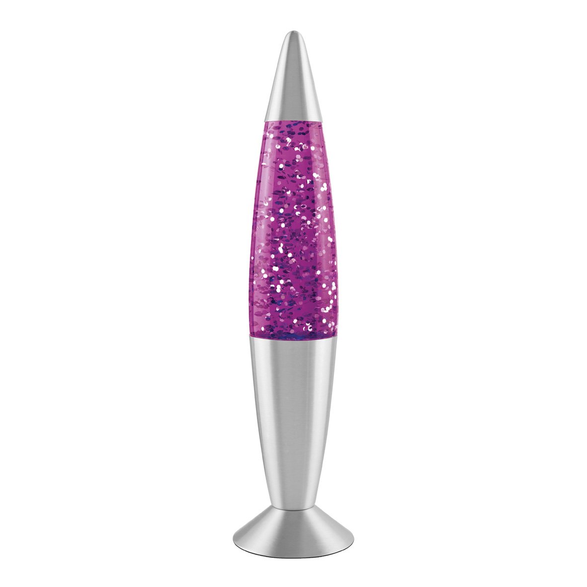 Global Gizmos 48650 16" Classic Retro Glitter lamp, Glass, Purple — image 1