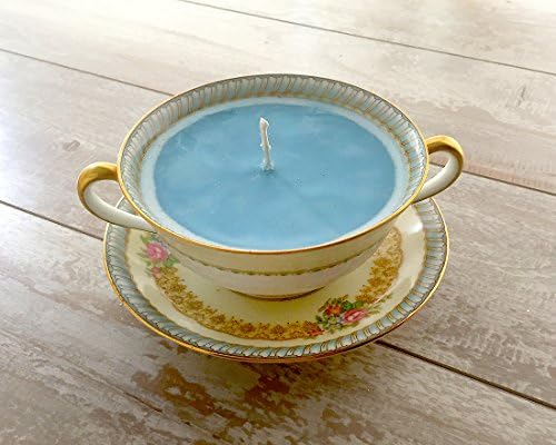 Teacup Candle - Vintage Noritake China Classic with floral detail design named "Juno" with Rain Orchid Scented Soy Wax Candle