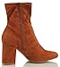 Wild Diva Women's Faux Suede Pull on Chunky Heel Ankle Bootie