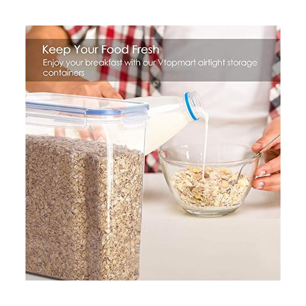 Vtopmart-4L-Large-Cereal-Containers-Storage-SetAirtight-Plastic-BPA-Free-Kitchen-Pantry-Flour-StorageDispenser-KeepersSet-of-4-with-24-Labels Vtopmart 4L Large Cereal Containers Storage Set,Airtight Plastic BPA Free Kitchen Pantry Flour Storage,Dispenser Keepers…