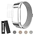Super Vaule Metal Bands Compatible for Fitbit Charge 2, Milanese Stainless Steel Metal Magnetic Replacement Wristband Small & Large Women Men,Mother's Gift