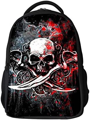 Students Cool Skull Printing School Bags (skull black)