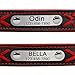 Vcalabashor Custom Leather Dog Collar/Braided Genuine Leather Name Plated Dog Collars for Small Medium Large/Personalized Engraved On Collar Pet ID Tags/Pink & Black/XS S M L