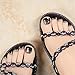24Pcs Press On Toenails French Tips Short False Toenails Glitter Decorated Full Cover False Toe Nail for Women and Girls Glue On Fake Toenails with Glue