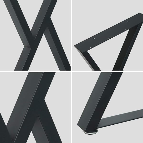 HEONITURE DESK LEGS 28″ TRIANGLE SHAPE TABLE LEGS IRON BENCH LEGS DINING TABLE LEGS INDUSTRIAL DINING TABLE, RUSTIC DECOR TABLE LEGS(28” HEIGHT 18” WIDE, SET OF 2)(B)