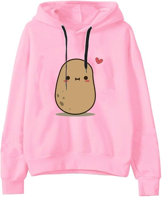 Buy TLOOWY Women Teen Girl 2020 Cartoon Print Loose Hoodie