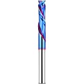 EANOSIC Spiral Router Bits Up Down Compression Bit 1/4 inch Cutting Diameter with Nano Blue Coated, 1/4 inch Shank Solid Carbide CNC End Mill for Wood Carving Engraver Milling Cutters