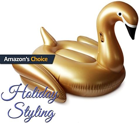Inflatable Swan Pool Float Gold By Holiday Styling 75 Inches