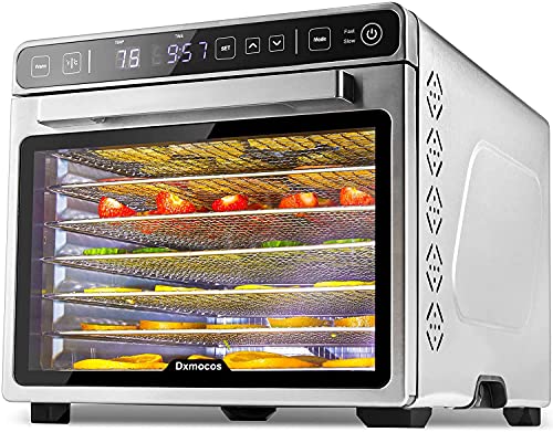 Dxmocos 7 Layer Food Dehydrator Machine, Digital Adjustable Timer and Temperature Control, Dryer for Herb, Meat, Beef, Fruit and Vegetables, Over Heat Protection, Stainless Steel Trays