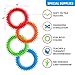 Silicone Spiky Sensory Toy Rings (4-Pack) Tactile Fidget Gadget - Quiet, Fidgeting and ADHD Support - Colorful, Stimulating Massage - Toddler, Youth Friendly Sensory Motor Aid