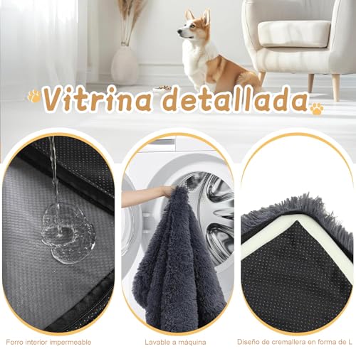 MUJA 105*70*9CM Cama para Perro Grandes, Cama Ortopédica para Perros con Almohadillas para Orejas Extraíbles y Parte Inferior Antideslizante, Adecuado para Casa para Perro, Pisos y Sofás (X-Large)