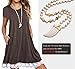 Sanifer Women's Short Sleeve Lace Tunic Dress Summer T-Shirt Dress with Pockets (Medium, Coffee)