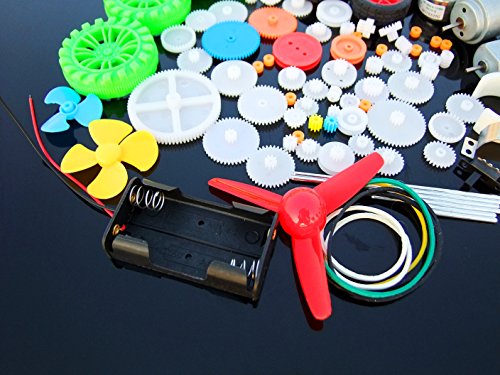DIKAVS 69 kinds of toy motor spindle gear package (90PCS) toy robot high-speed motor DIY gearbox model accessories (DI toy car)