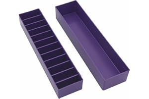 Laube Wide Mini Blade Case Organizer for Clipper Blades - Professional 12 Slot Clipper Blade Caddy - Detachable Snap On Lid- Made in The USA - Purple - 1 Pack
