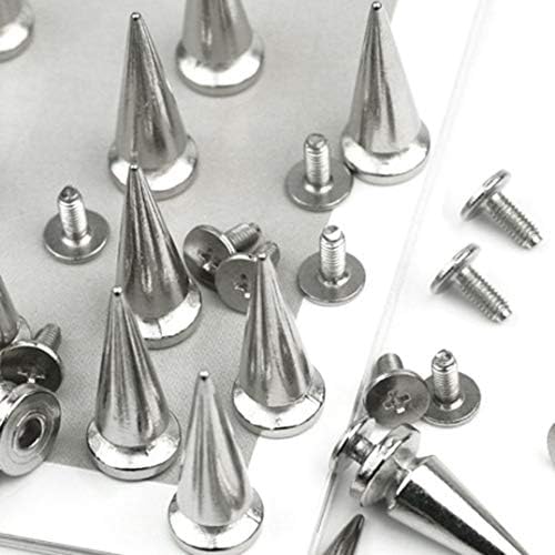 Ruiyiheng New Released 20pcs Metal Cone Spikes Bullet Studs Rivet Spots Leathercraft Belt Bag (None colours)