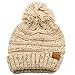 Oversized Super Big Slouchy Pom Pom Warm Chunky Stretchy Knit Beanie Hat Oatmeal