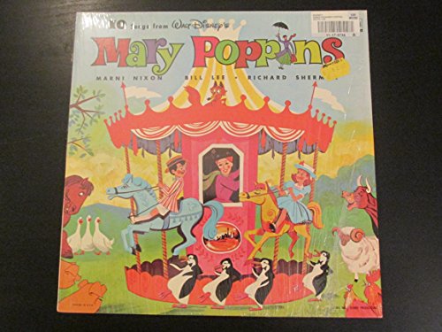 MARY POPPINS - vinyl lp. 10 SONGS FROM WALT DISNEY'S "MARY POPPINS" MARNI NIXON - BILL LEE - RICHARD SHERMAN - A SPOONFUL OF SUGAR - PERFECT NANNY - JOLLY HOLIDAY - SUPER-CALI-FRAGIL-ISTIC-EXPI-ALI-DOCIOUS, AND OTHERS.