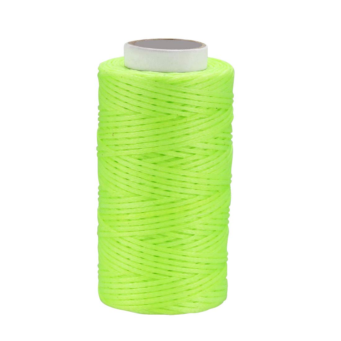 sourcing map Crafts 150D 1mm Leather Sewing Stitching Flat Waxed Thread String Cord (150D 1mm 50M, Lime Green)