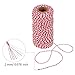 Bakers Twine Red and White, LaZimnInc Cotton Twine Packing String for Gardening, Decoration, Tying Cake and Pastry Boxes, Silverware, DIY Crafts & Gift Wrapping, Art and Crafts (2 mm/328Feet)