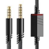 MJKOR 2M Inline Mute(Slide) Nylon Braided Cord for Astro A40 Headsets | Inline Mute Function(Slide Button)Audio Cable, 2 Meter Long , Nylon Braided, Compatible with Astro A10 A40 Headsets