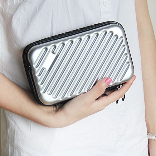 Hltd 2.5" HDD Hard Drive Case Travel Storage Carrying Case Bag Pouch for Electronic Computer Cell Phone iPad Accessories USB Cables Power Banks Hard Disk (Silver) - Thumbnail 4