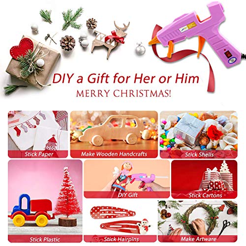 Hot Glue Gun,30W High Temp Heavy Duty Hot Melt Glue Gun Kit with 30pcs Glue Sticks(7.2'' x 0.27") for DIY Projects, Arts and Crafts, Home Quick Repairs & Sealing, Artistic Creation (Pink)