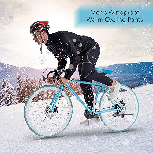 ZHX Men's Windproof Athletic Pants Winter Thermal Fleece Outdoor Sport Bike Cycling Riding Pants Trousers Multi-Color L - Thumbnail 6