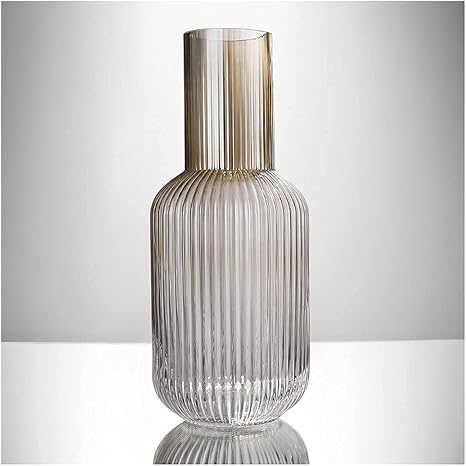 Amazon Co Jp セラミック透明グラデーション茶色ガラス花瓶小口ロングネックガラス小花瓶寝室リビングルームモダンミニマリスト風水 耕フラワーアレンジメント花瓶 サイズ B ホーム キッチン