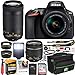 Nikon D5600 DSLR Wi-Fi Digital SLR Camera with Double Zoom 2 Lens Kit AF-P 18-55mm VR & 70-300mm ED + 0.43x Wide Angle Lens + Lens + Case + 1 YR CPS Enhanced Protection Pack and Accessory Bundle