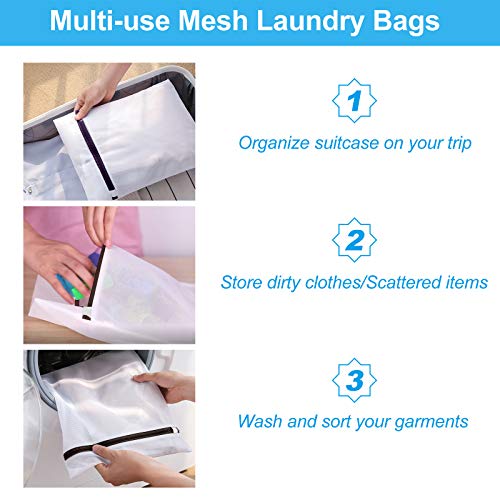 Gogooda Mesh Laundry Bags for Delicates with Premium Zipper, Travel