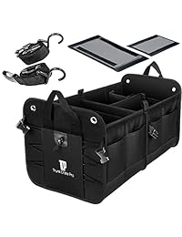 Caja organizadora portátil retráctil de varios compartimentos de primera calidad TrunkCratePro para autos, SUV, camiones, minivans, Negro