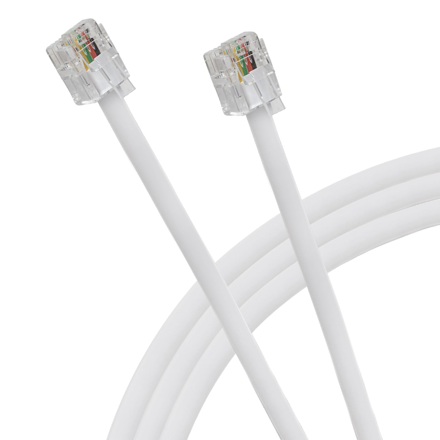 Maplin RJ11 Connector to RJ11 Connector 6P4C Telephone Modem Lead 5m White