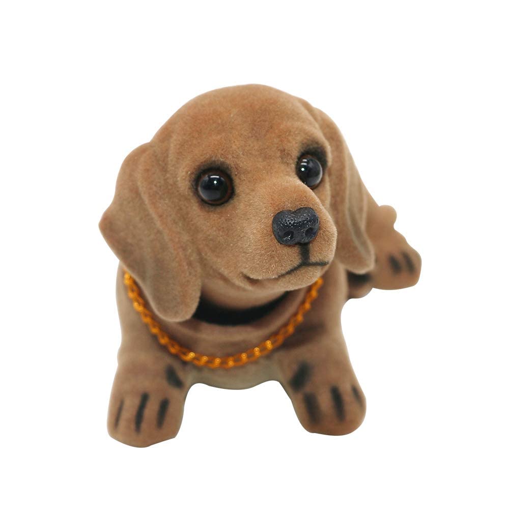 MonLiya Bobble Head Dachshund, Car Decoration Nodding Dog Ornaments High Emulation Creative Dog Dashboard Crafts Dog Lover Gift for Car Vehicle Desk Tabletop Office Decor (Dachshund)