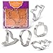 Halloween Cookie Cutters - 5 Piece Boxed Set - Pumpkin, Ghost, Skull, Bat, Witch's Hat - Ann Clark - US Tin Plated Steel