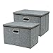 Zonyon Large Storage Box, 17.7’’ Sturdy Collapsible Fabric Storage Bin Container Basket Home Cube Organizer with Removable Lid for Bedroom,Closet,Shelves,Office,Grey,2 Packs