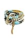 Aris Bohemian Turquoise Beaded Stretch Bracelets Stack Bundle: Bracelets & Bag (Hamsa Turquoise Gold)