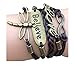 Vintage Style Brown Leather Rope Bronzed Dragonfly Believe Love Letters Love Bracelet